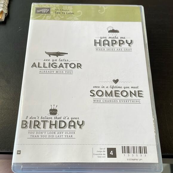Stampin’ Up sale-a-bration See Ya Later wooden stamp set - Picture 1 of 3